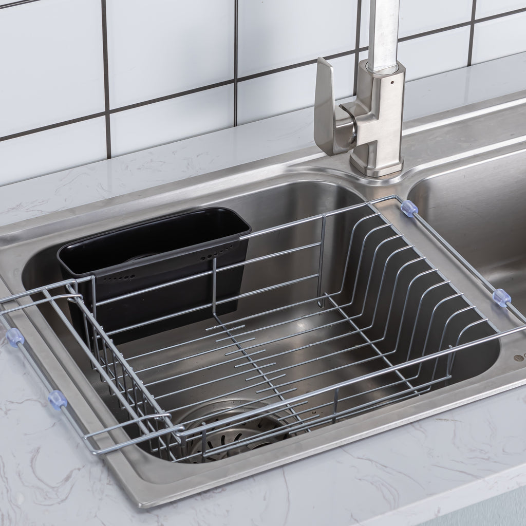 Premium Racks Professional Over The Sink Dish Rack - Fully Customizable -  Multipurpose - Large Capacity (Stainless Steel)