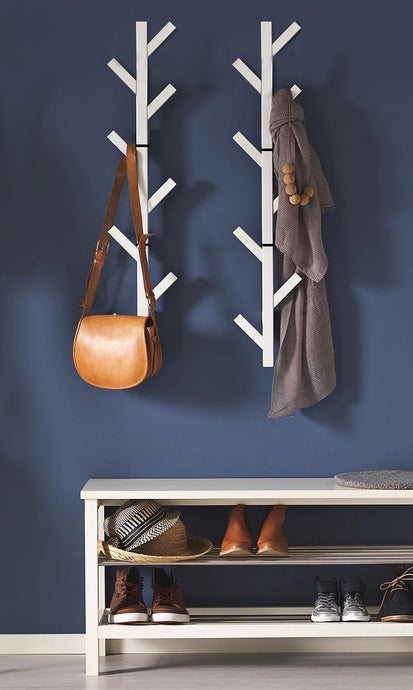 PremiumRacks Coat Rack & Hat Rack – Modern Design – Wall Mounted – Stylish – (White)