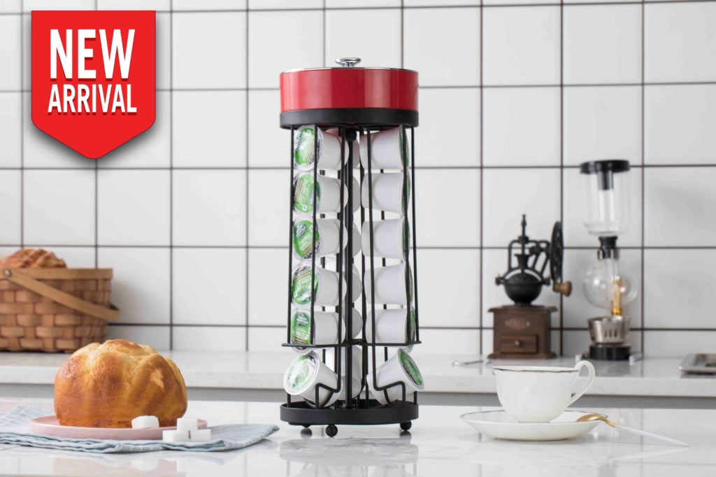 Premiumracks Coffee Pod Storage Carousel - Removable Sugar Box Modern Design Stylish