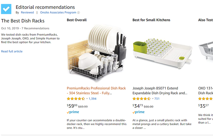 No Big Deal! Just Amazon's affiliate reviewed.com saying we have the best dish rack on Amazon!