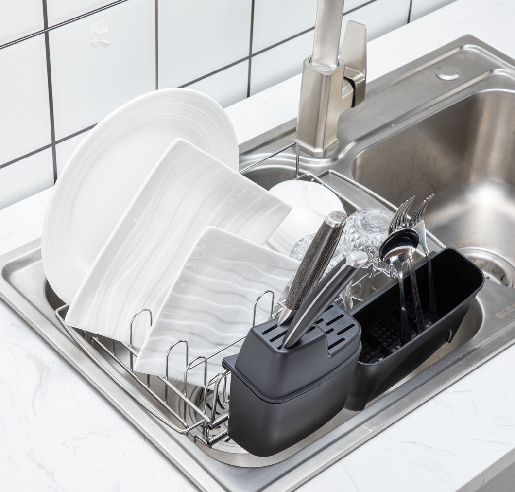 Over The Sink Dish Drying Rack, Full Stainless Steel Adjustable
