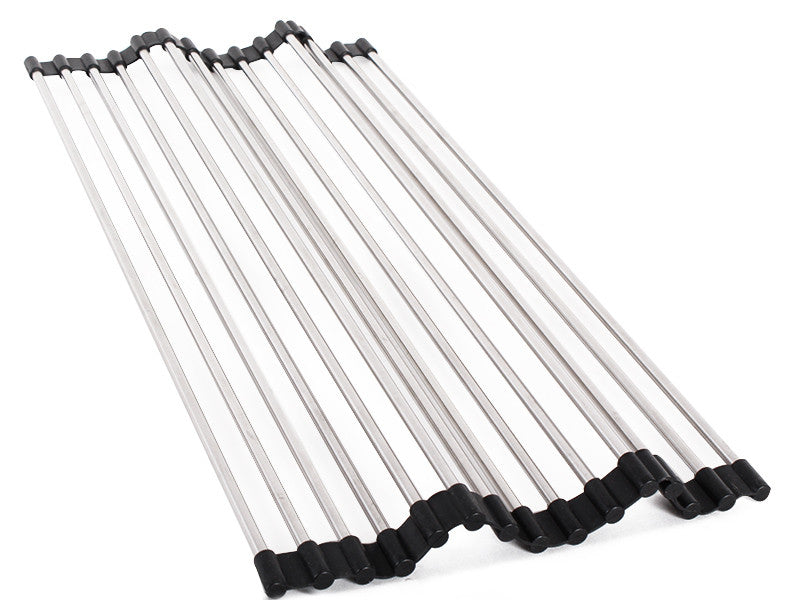 PremiumRacks Stainless Steel Over The Sink Dish Rack - Roll Up - Durab