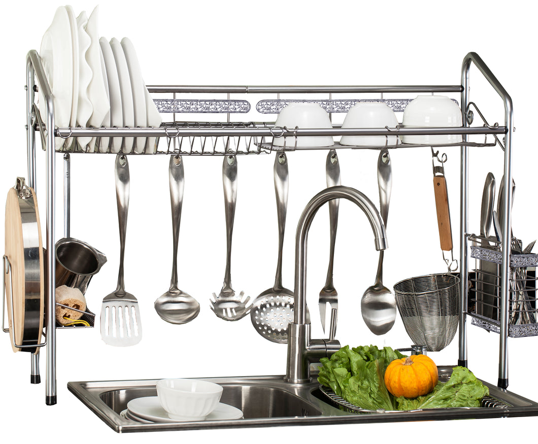 Generic Over the Sink Dish Drying Rack -1Easylife 3 Tier Stainless Steel  Large Kitchen Rack Dish
