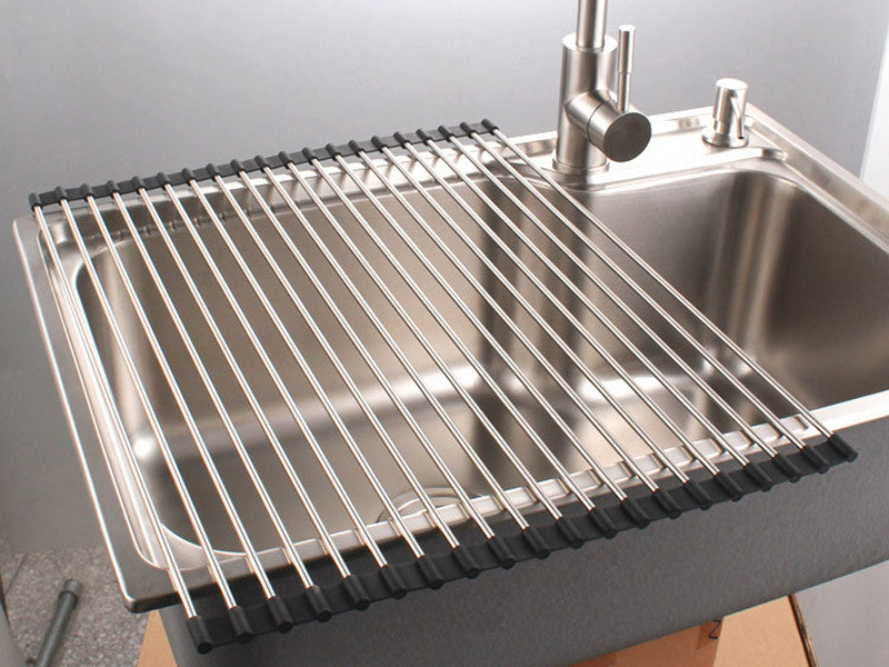 Premium Racks Professional Over The Sink Dish Rack - Fully Customizable -  Multipurpose - Large Capacity (Chromium Steel)
